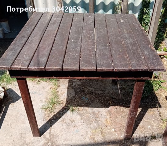 Градинска дървена маса, снимка 1 - Градински мебели, декорация  - 37619661
