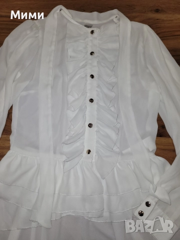 Бяла риза Lucy с удължен гръб, снимка 5 - Ризи - 52670089