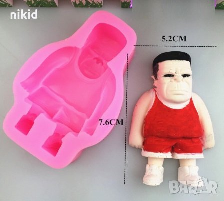 Горила спортист човек силиконов молд форма декорация торта мъфини украса гипс 