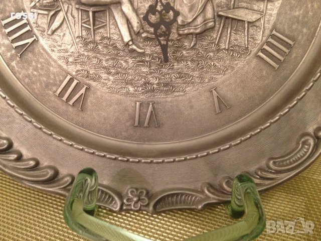 Старинен немски часовник за стена от калай серия Lindenwirthin 23 см. нов, снимка 7 - Колекции - 43079606