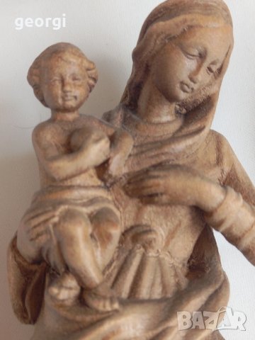 дървена статуетка дърворезба Богородица с Младенеца, снимка 2 - Статуетки - 44140303