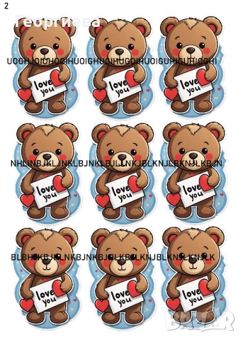 Принтове за торти, бисквитки за баба Марта, Свети Валентин и други върху фонданова и вафлена хартия, снимка 3 - Други - 46814767