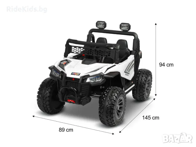 Офроуд акумулаторен автомобил BLAZE, Бял– 4x4, до 35кг., с дистанционно и LED, снимка 18 - Детски велосипеди, триколки и коли - 49976363