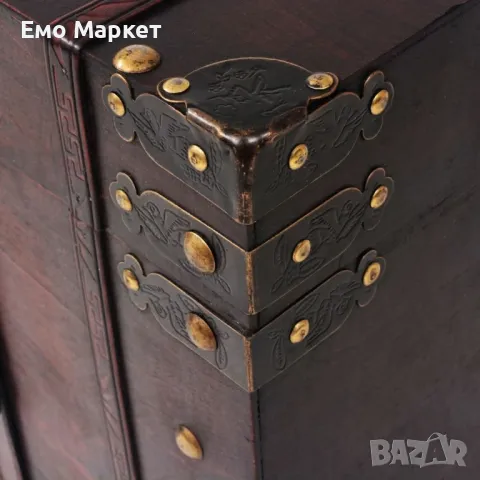 Винтидж сандък, дървен - 66x38x40 см , снимка 4 - Антикварни и старинни предмети - 48899125