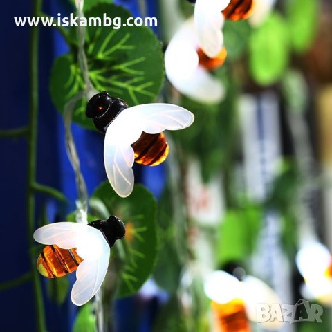 Светещи гирлянди със соларно захранвани - КОД 3702, снимка 6 - Градински мебели, декорация  - 37040162