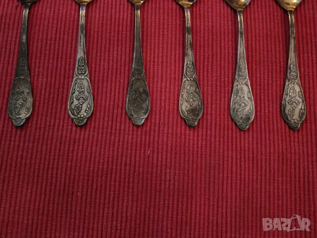 Винтидж посребрени лъжички за чай, СССР. , снимка 5 - Антикварни и старинни предмети - 49750231