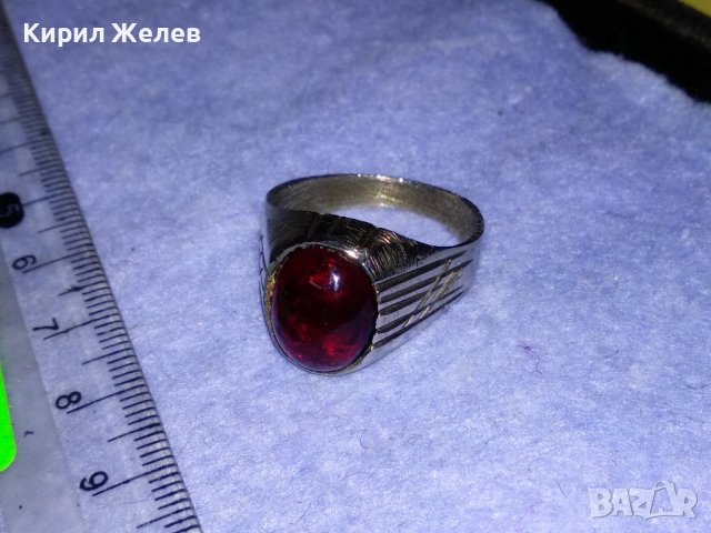 КРАСИВ КЛАСИЧЕСКИ АРИСТОКРАТИЧЕН ПРЪСТЕН от ПОСРЕБРЕНА БЛАГОРОДНА СТОМАНА с ПОЛИРАН КРИСТАЛ 17646, снимка 14 - Пръстени - 39976872