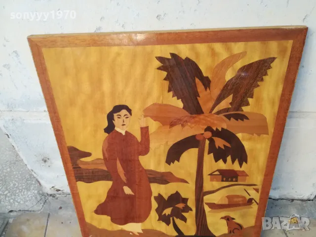 КАРТИНА ДЪРВО-ЕСТЕСТВЕН ФУРНИР 50Х42СМ 2710240702, снимка 3 - Други ценни предмети - 47731833