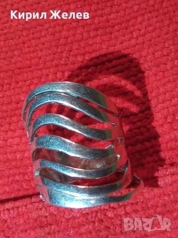 ЕФЕКТЕН АЖУРЕН МОДЕН СРЕБЪРЕН АРТ ПРЪСТЕН СРЕБРО 925 МАЙСТОРСКИ 36120, снимка 4 - Пръстени - 39471387