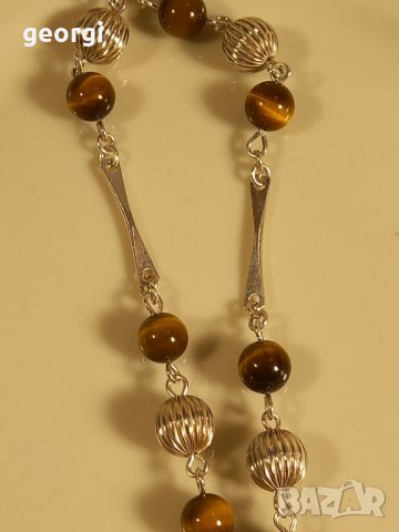 сребърно колие с тигрово око, снимка 9 - Колиета, медальони, синджири - 43700721