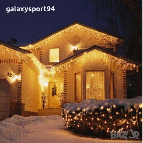 LED Топло бели висящи 144л Мигащи Висулки 3 х 60см 18.99лв Опция снаждане ЛЕД, снимка 5 - Лед осветление - 38583188