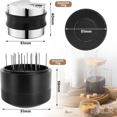 Дитрибутор с тампер и диспенсър 51 мм Coffee Distributor, снимка 6 - Кафемашини - 50534903