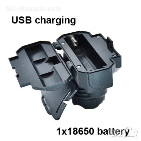 Евтин акумулаторен LED челник фенер за глава USB зареждане 18650 zoom регулиране на светлината, снимка 8 - Къмпинг осветление - 50938641