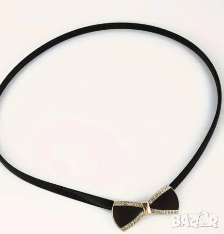 Тънък еластичен колан с красива декорация