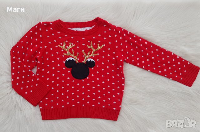 Коледен пуловер Мини Маус 6-7 години, снимка 2 - Детски пуловери и жилетки - 38599470