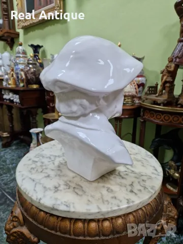Голям антикварен колекционерски порцеланов бюст фигура статуетка , снимка 5 - Статуетки - 50153925