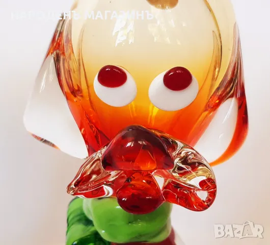 МУРАНО - MURANO - статуетка куче фигура изцало от цветно стъкло етикет , снимка 10 - Други ценни предмети - 47777567
