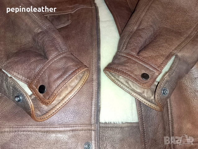 RAF (Royal Air Force) пилотско кожено яке от истинска агнешка кожа, тип В-3, размер 50 / L, снимка 5 - Якета - 52794358