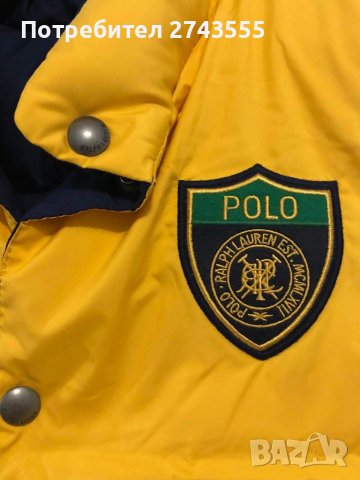 Polo by Ralph Lauren Зимен елек с две лица - жълто и тъмно синьо, за деца 10-12 години., снимка 4 - Спортни екипи - 39259134