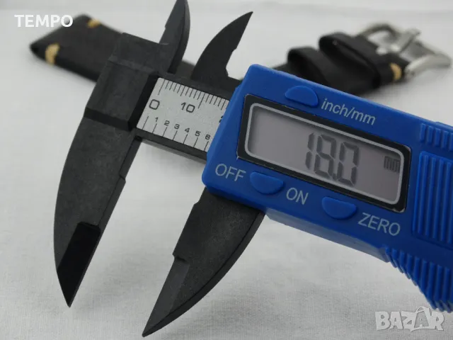 КОЖЕНА КАИШКА ЧЕРНА- 18мм + ПОДАРЪК, снимка 5 - Каишки за часовници - 48211057