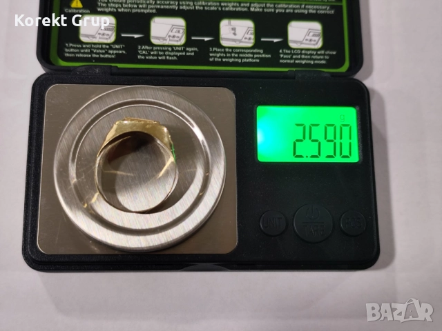 Златен пръстен 14к мъжки, снимка 11 - Пръстени - 52880942