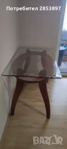 Трапезна маса дърво/стъкло, снимка 3 - Маси - 48219420