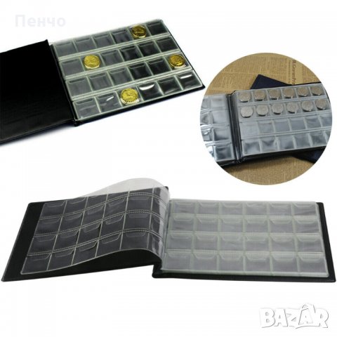 Кожен класьор албум с капачета за 240 монетни пари книга колекция за събиране на монети подарък за с, снимка 3 - Нумизматика и бонистика - 27686983