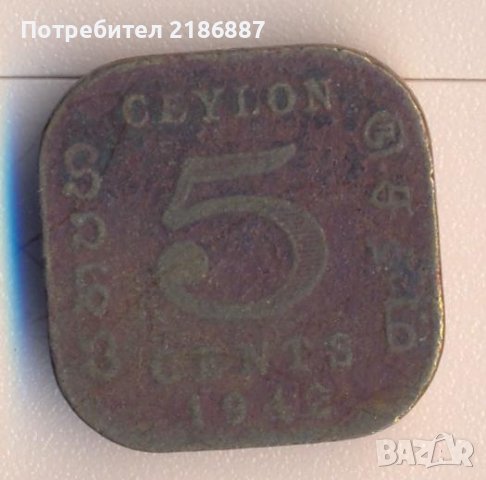 Цейлон 5 цента 1942 година