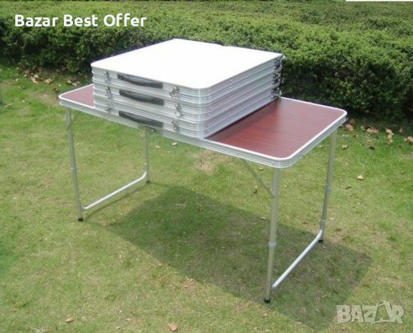 Сгъваема преносима алуминиева къмпинг маса + 4 стола или без столове, снимка 10 - Къмпинг мебели - 36760085