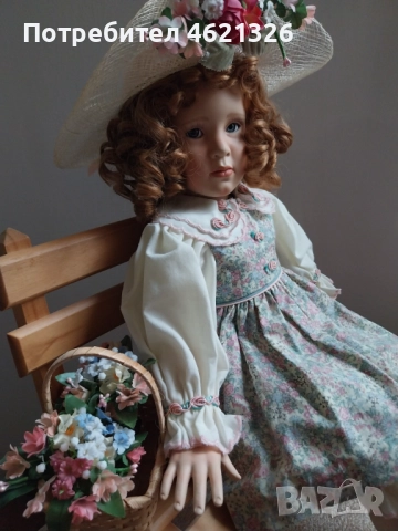 Порцеланова кукла Каролайн от Памела Филипс колекция „Сладкиши на лятото в Джорджтаун“ сертификат, снимка 9 - Декорация за дома - 52079363