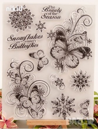 Пеперуди и текст силиконов гумен печат украса бисквитки фондан Scrapbooking
