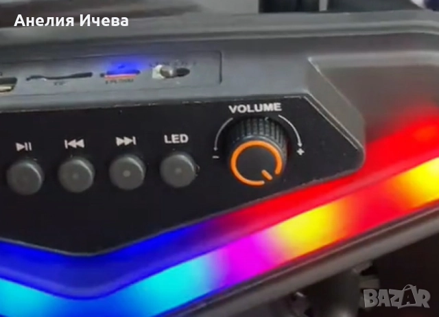 Преносима безжична тонколона с мощен звук и LED светлинни ефекти , снимка 4 - Тонколони - 51642372