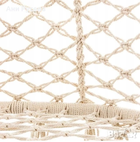 Двойна бежова градинска люлка за двама с възглавници, снимка 4 - Градински мебели, декорация  - 53518816