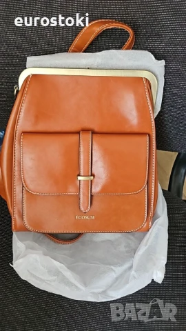 ECOSUSI Малка раница, чанта от изкуствена кожа, мини раница за пътуване, ежедневна дамска чанта , снимка 7 - Раници - 51345003