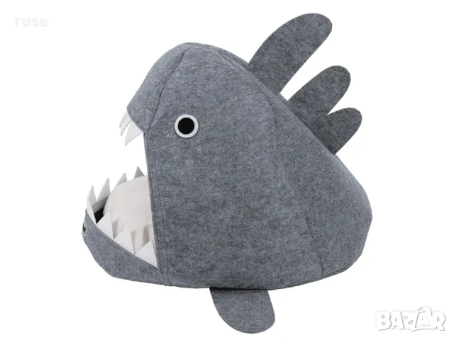 НОВИ! Хралупа къща за котки с мека възгавница Акула, снимка 3 - За котки - 47915600