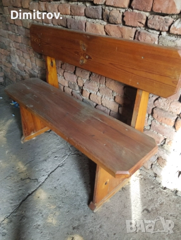 Малка дървена пейка масив, снимка 5 - Градински мебели, декорация  - 52841082
