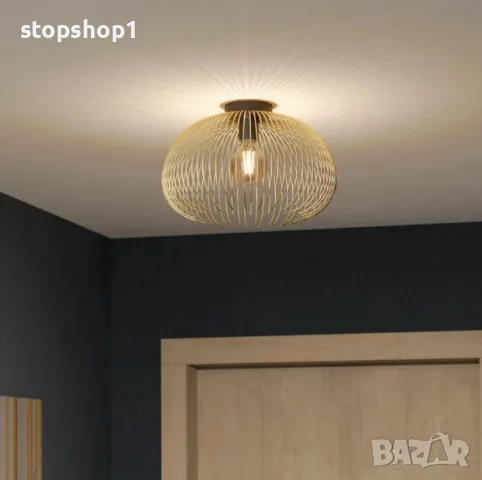 Eglo Таванна лампа Venezuela, абажур от златни пръчки, снимка 2 - Лампиони - 50431768