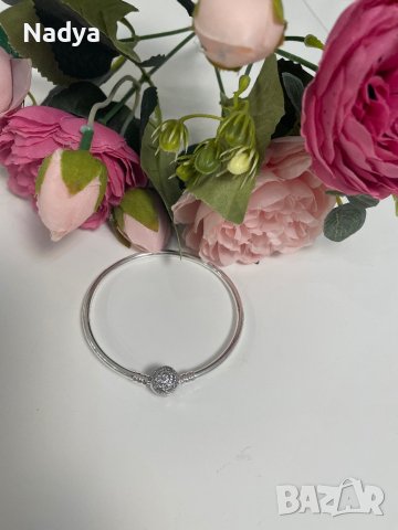 Твърда гривна Пандора 19см, снимка 3 - Гривни - 43779378