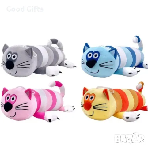 Голяма плюшена Котка Възглавница Long Cat Плюшена Възглавница дълга котка, снимка 7 - Плюшени играчки - 48530897