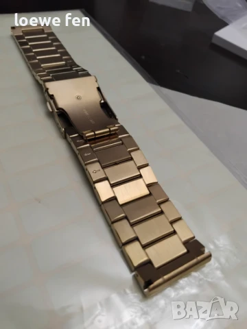 Верижка за часовник масивна плътна неръждаема стомана златиста златна позлатена gold! , снимка 9 - Мъжки - 50741732