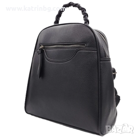 Елегантна дамска раница в черно с дръжка за ръка Код на продукта:DR-19, снимка 2 - Раници - 51615700