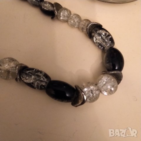 Огърлица мурано със сребърни елементи    НАМАЛЕНИЕ , снимка 4 - Колиета, медальони, синджири - 34615248
