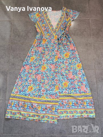 Дълга рокля на цветя, снимка 2 - Рокли - 50754711