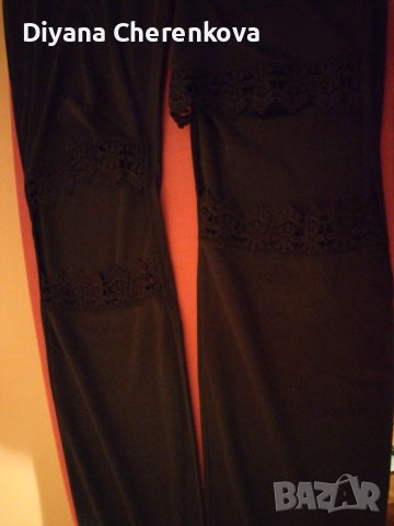 Черен клин с цепки на колената, снимка 1