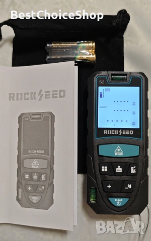 Лазерен далекомер / рулетка 50 м, RockSeed Digital Spirit Nivel, LCD подсветка, снимка 6 - Измервателни инструменти - 53172918