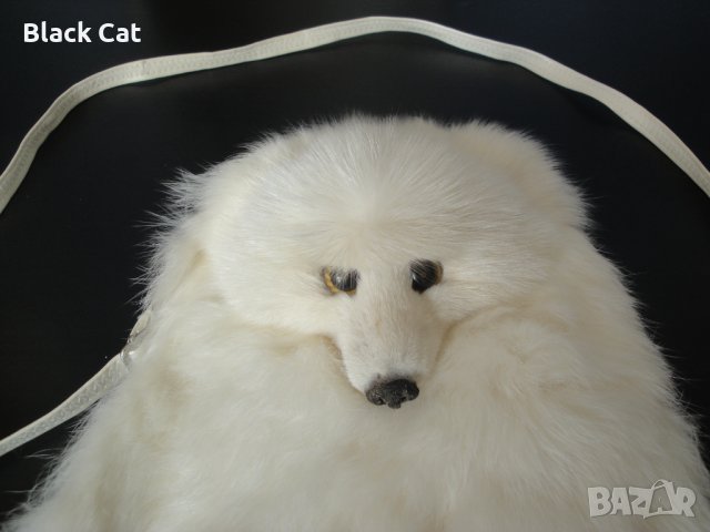 Нова луксозна кожена дамска чанта / раница, естествена кожа с косъм от бяла / полярна лисица, пух, снимка 11 - Чанти - 38707008