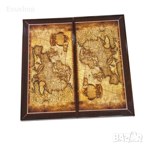 Премиум Табла Антична карта 48x48cm, снимка 4 - Шах и табла - 50176860