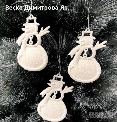 Коледна украса за елха - Блестящ орнамент във формата на снежен човек, снимка 6 - Декорация за дома - 52301648