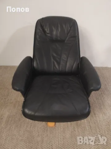 Кожено релакс кресло, снимка 2 - Дивани и мека мебел - 48169138