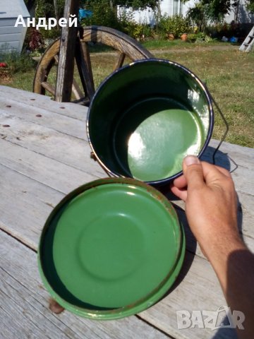 Стара емайлирана котленка #4, снимка 5 - Антикварни и старинни предмети - 26811060